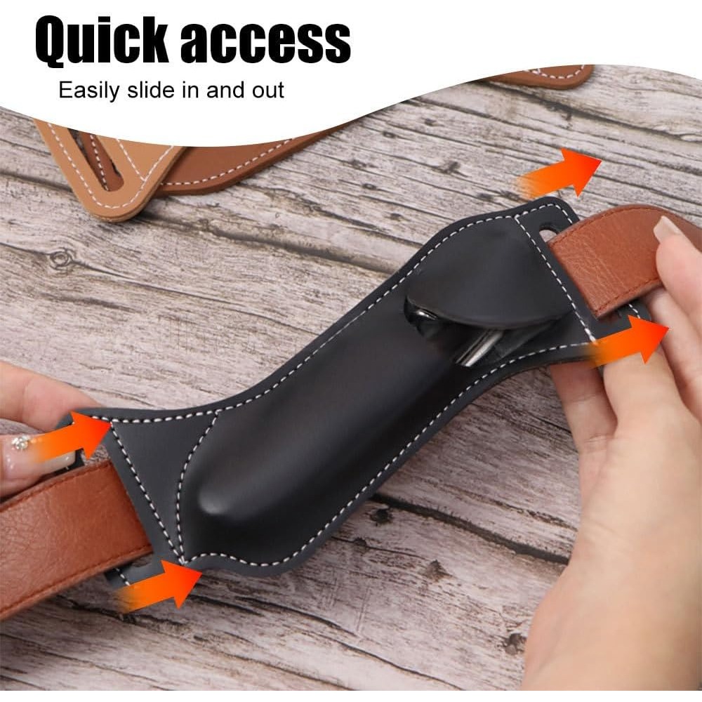 Waist Hanging EDC Knife Sheath - مراجعة Leather Edc. Carry Pouch وسعره