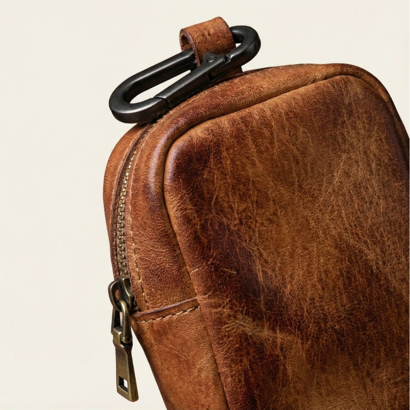 Rugged Vintage Leather Mini Cl - مراجعة Leather Edc. Carry Pouch وسعره