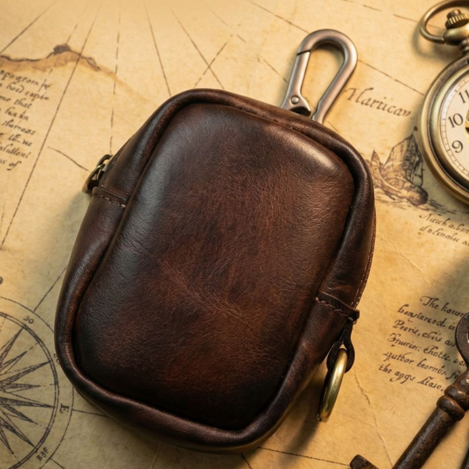Rugged Vintage Leather Mini Cl - مراجعة Leather Edc. Carry Pouch وسعره