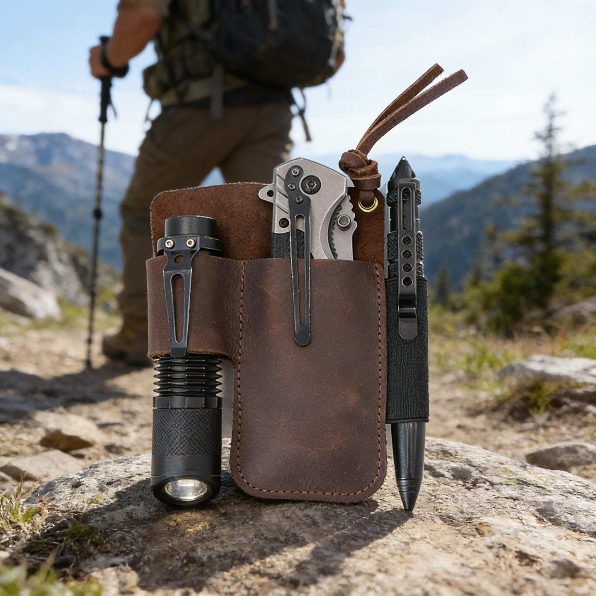 EDC Leather Flashlight Tool Ho - مراجعة Edc Carry Knife وسعره