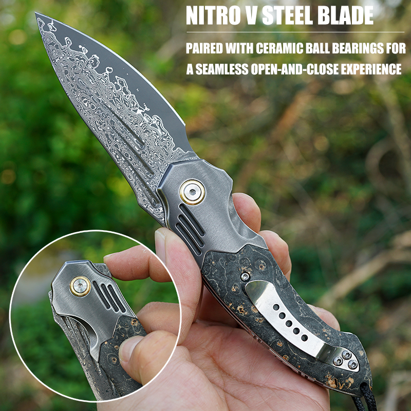VNLA Handmade Damascus Steel P - مراجعة Edc Carry Knife وسعره