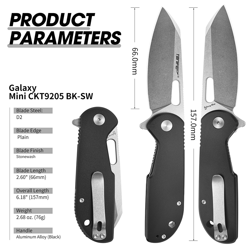 TONIFE Galaxy Mini CKT9205 Fol - مراجعة Edc Concealed Carry Knife وسعره