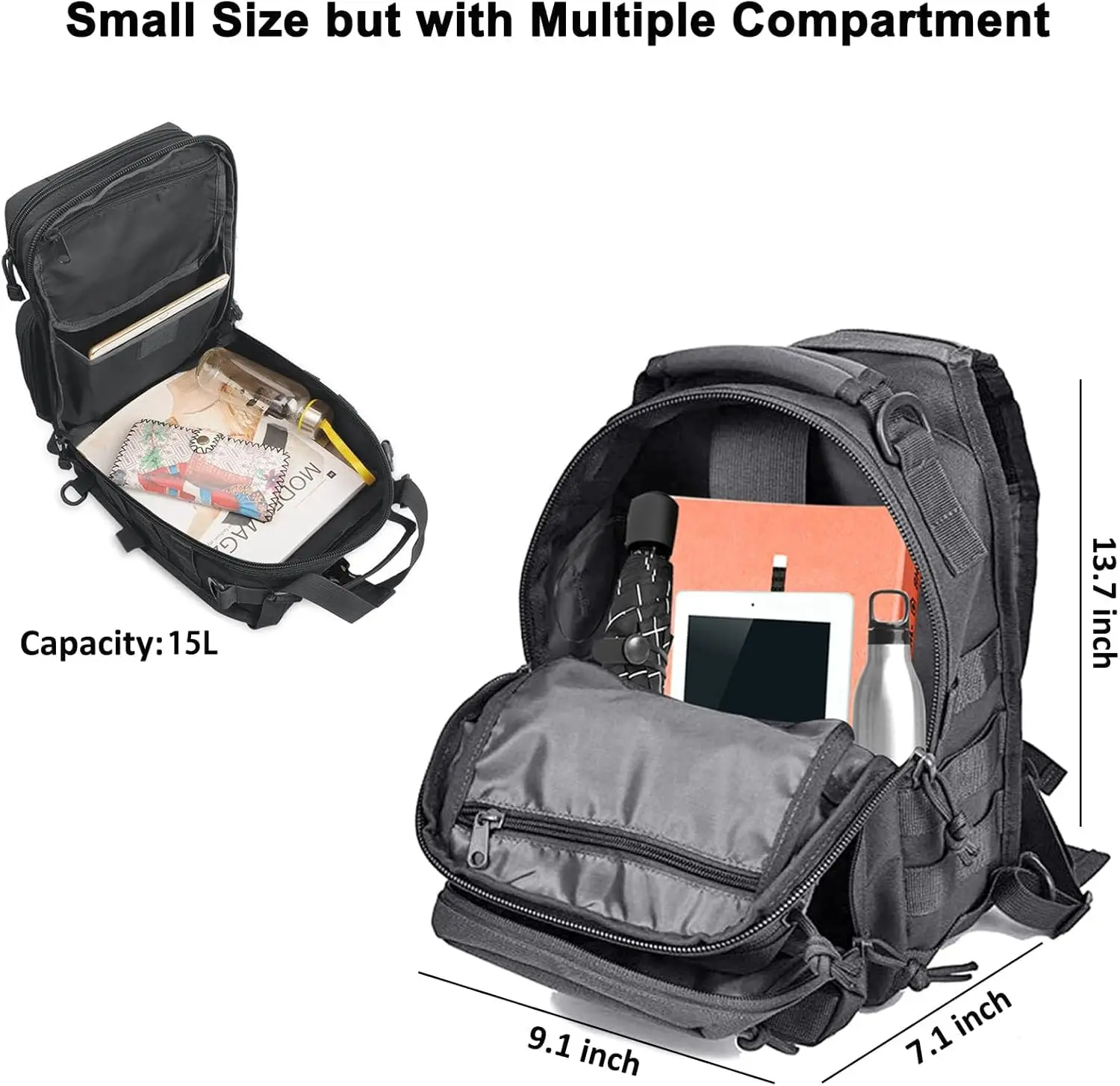 Tactical Sling Backpack Should - مراجعة Edc Pistol Carry Bag وسعره