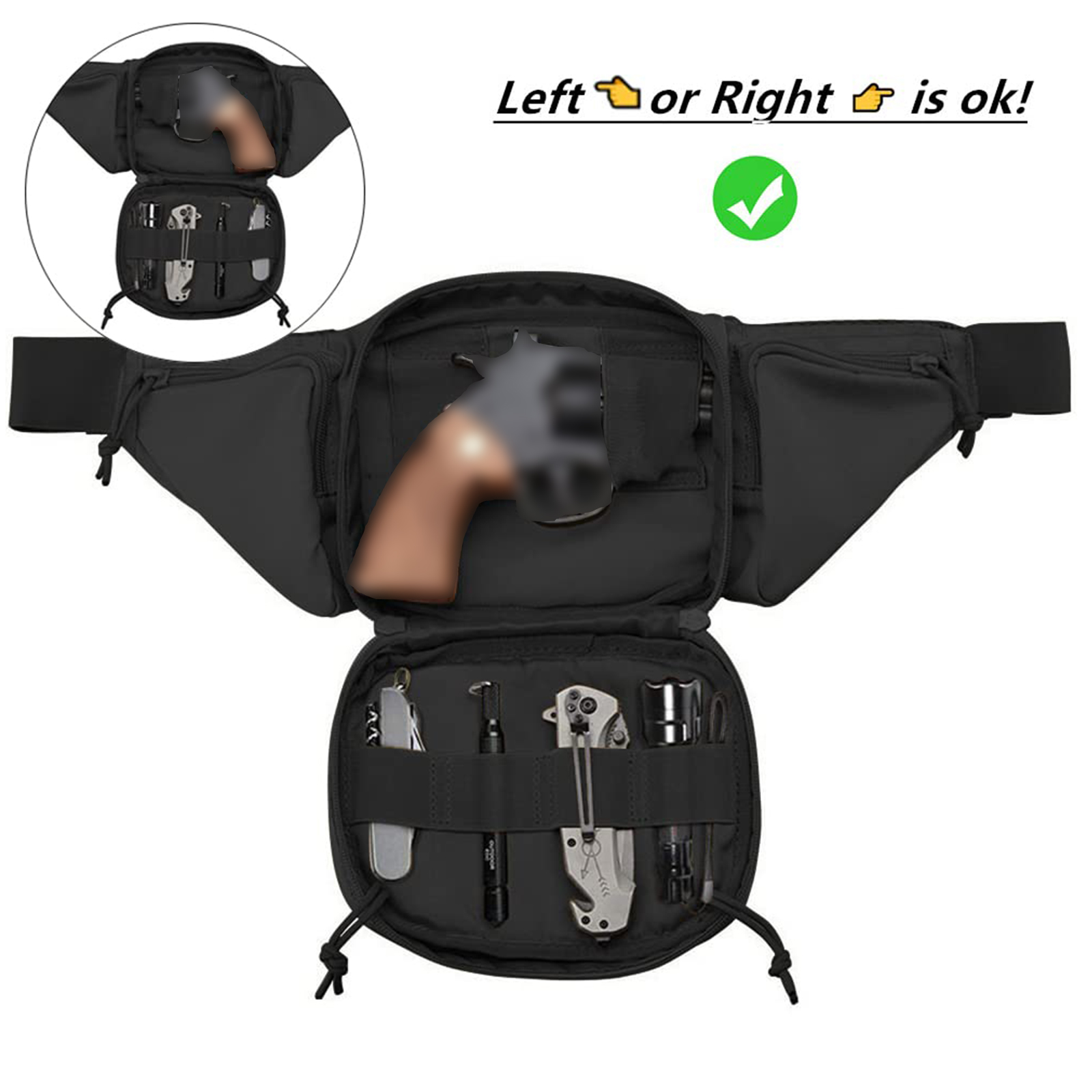 Tactical Fanny Pack Gun Holste - مراجعة Edc Carry Bag For Men وسعره